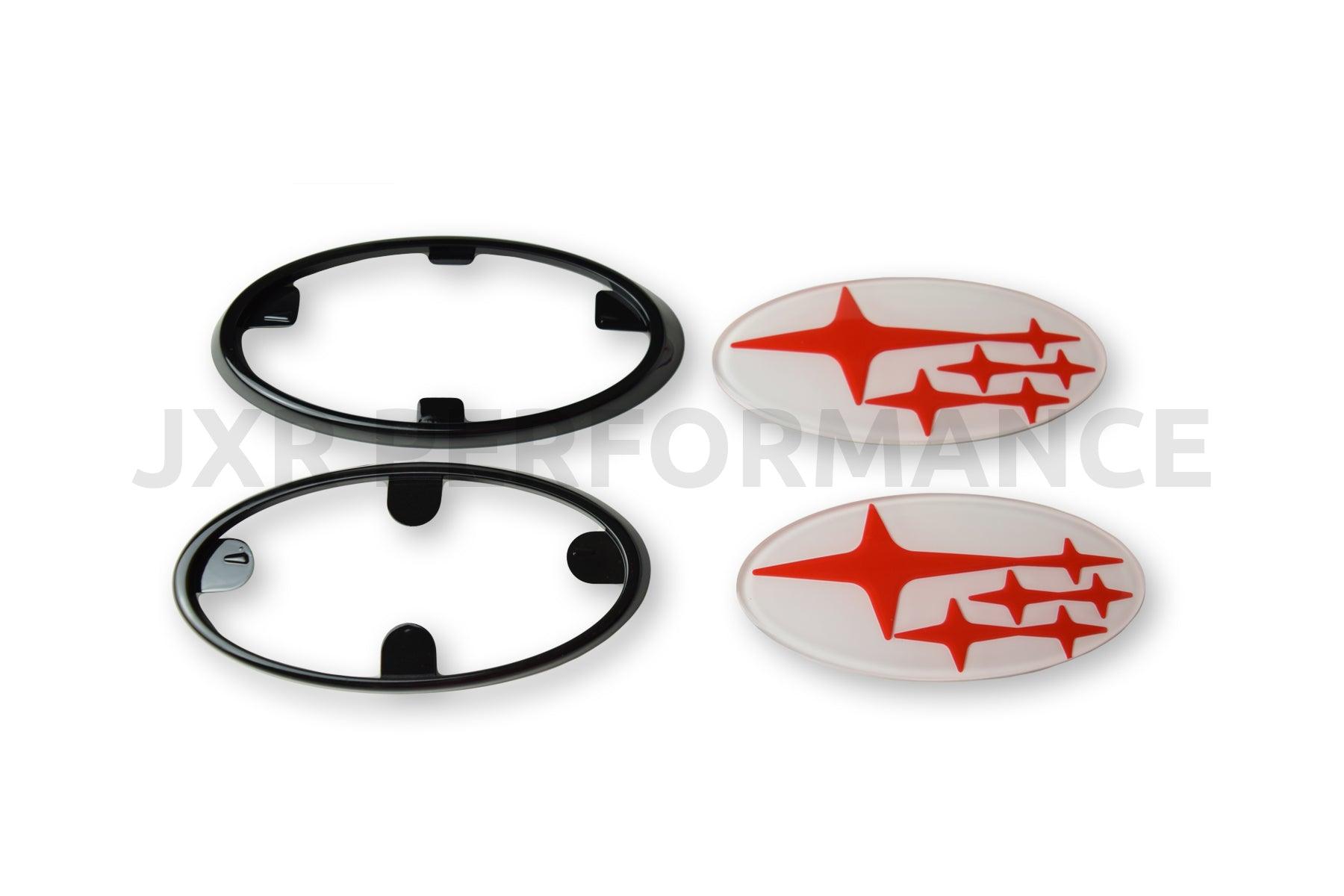 2008-2014 Subaru WRX/STI Front and Rear White Emblems - Sedan Only [JXR Performance] - JXR Performance