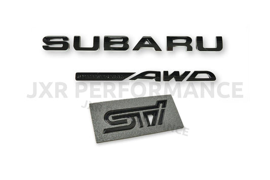 2008-2021 Subaru STI Gloss Black Lettering Kit - Sedan/Hatch [JXR Performance] - JXR Performance