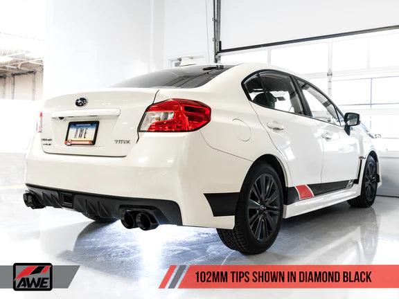 AWE Track Edition Cat-Back Exhaust with Diamond Black Tips [2015-2021 Subaru WRX/STI] - JXR Performance