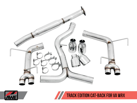AWE Track Edition Cat-Back Exhaust with Chrome Silver Tips [2015-2021 Subaru WRX/STI]