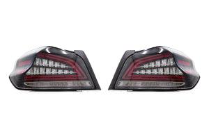 OLM Spec CR Sequential Tail Lights Clear Lens / Black Base Subaru WRX / STI 2015+ - JXR Performance